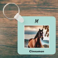 Your Horse Photos Monogrammed Keyring Keychain