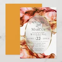 WEDDING | Abstract Watercolor Autumn Colors 2 Invitation
