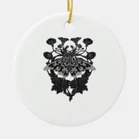 Moth Talisman - Whimsigoth Drawing - White Version Ceramic Ornament