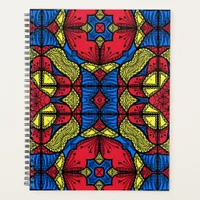 Red Blue Yellow African Tribal Mosaic Pattern Planner