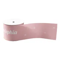 Pink Glitter Sparkles Girl's Birthday Grosgrain Ribbon