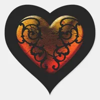 Halloween Filigree Goth Heart Sticker