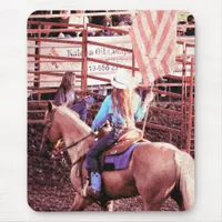 Palomino Rodeo American Flag Horse Mouse Pad