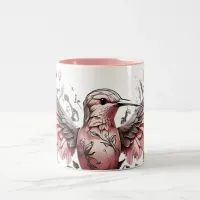 Cute Hummingbird Designs on  Two-Tone Coffee Mug