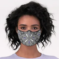 Black White + Purple Tribal Pattern Premium Face Mask