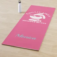  Personalized Pink "Mindful Bunny" Yoga Mat