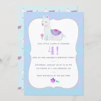 Any Age Llama Kids Birthday Party Invitation