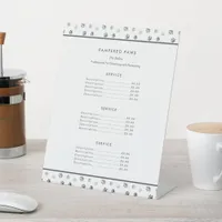Gray Paw Prints Professional Pet Grooming Services Pedestal Sign