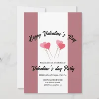 love hearts happy valentines day invitations