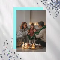 Trendy Modern Typography Family Christmas Photo Holiday Card