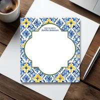 Moroccan Zellij Pattern Blue & Yellow  Notepad