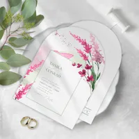 Wildflower Wedding Watercolor Fuchsia Arch ID954 Invitation