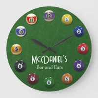 Pool Table Personalized Billiards Large Clock