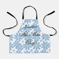 Blue Floral Pattern - Personalized Apron