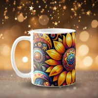 Beautiful Hyperrealistic Sunflower Art   Coffee Mug