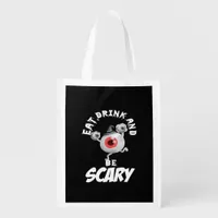 Eat Drink And Be Scared Retro Classic Grocery Bag