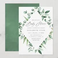 Watercolor Eucalyptus Greenery Baby Shower Invitation