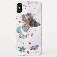 *~* Turquoise  Gold Pink Glitter Mermaid iPhone XS Max Case