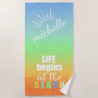 Sunset Gradient Life Begins ID413 Beach Towel