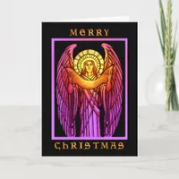 Stained Glass Angel Holiday Card