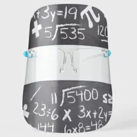 Math Teacher Mathematics Symbols on Chalkboard Face Shield