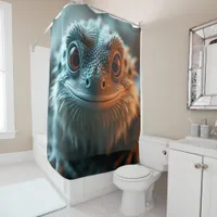 Funny smiling bearded dragon shower curtain
