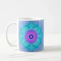 Lotus Bloom Turquoise Mandala ID129 Coffee Mug