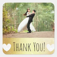 Thank You Sticker with your Wedding photo