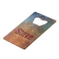 Rusty, Verdigris, Grunge Steampunk  Credit Card Bottle Opener