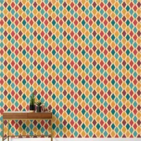 Vintage Colorful Diamons Wallpaper