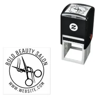 Custom Beauty Salon Scissor Logo Self-Inking Stamp