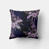 Watercolor Flowers Floral Raven Botanicals Throw Pillow