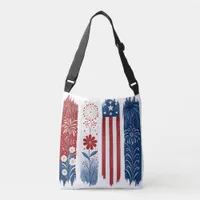 Stars and Stripes in Bloom Floral Celebration Crossbody Bag
