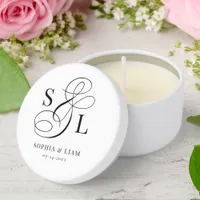 Elegant Script Monogram Wedding Mini Candle Favors