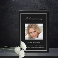 Black white photo funeral program