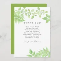 Watercolor Greenery Baby Shower Thank You