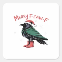 Merry Christmas F Caw F Vintage Classic Style Square Sticker