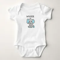 Personalized cute cartoon Elephant Themed Baby Baby Bodysuit