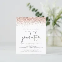 Budget Rose Gold Glitter 2024. Graduation Invite
