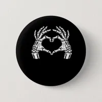 Skeleton Heart Hands Sign Halloween Costume Viral  Button