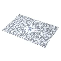 Blue Fancy Floral Graphic Personalized Cloth Placemat