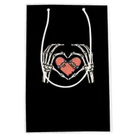 Skeleton Hand Heart Skateboard Valentines Day Funn Medium Gift Bag