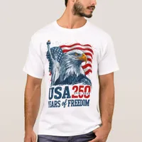 USA 250 America's Semiquincentenl Liberty & Eagle T-Shirt