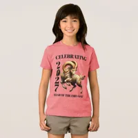 Stunning Red Gold Chinese Year of Fire Goat 2027 Tri-Blend Shirt
