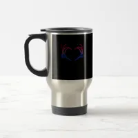 Skeleton Heart Bisexual Lgbt-Q Pride Skull Hand Travel Mug