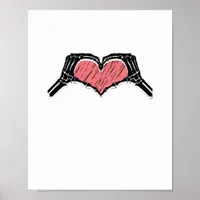 Skeleton Hand Heart Sign Valentines Day Classic