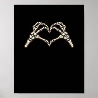 Skeleton Hand Hearts Design Poster