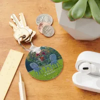 Romantic Meadow of Love Garden Table Flowers Keychain
