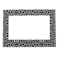 Contemporary Chic Black & White Geometric Pattern Magnetic Frame