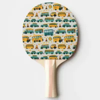 School Busses Ping Pong Paddle